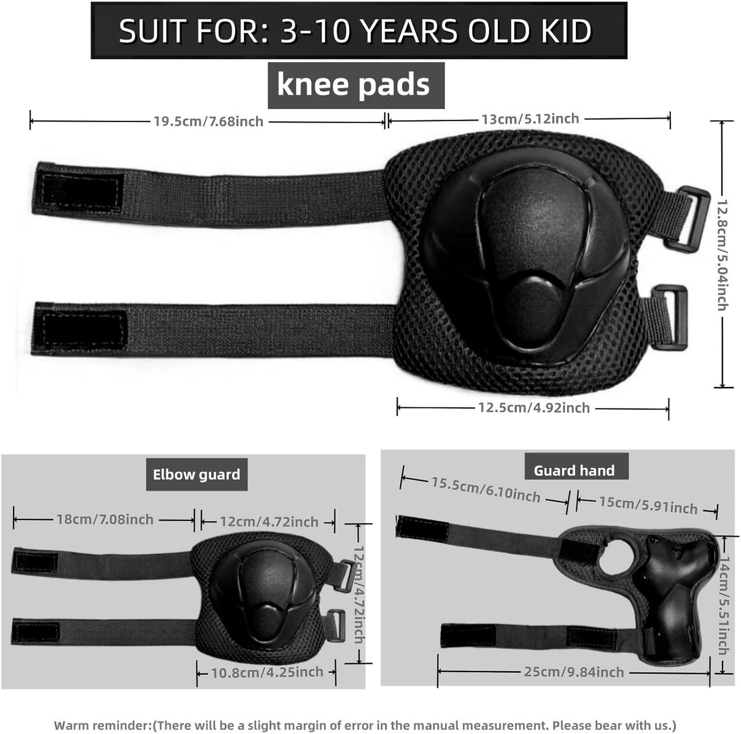 Kids Protective Gear Set SHENMOREN Knee Pads for Kids 3-10 Years Toddler Knee and Elbow Pads with Wrist Guards 3 in 1 for Skating Cycling Bike Rollerblading Scooter