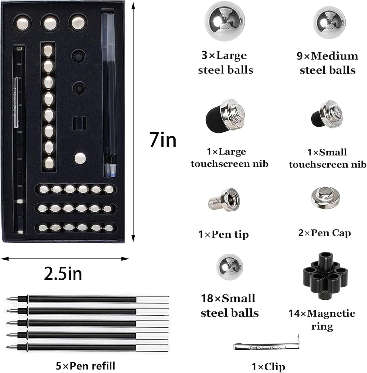 Fidget Pen,Magnetic Pen, Decompression Magnetic Toy Pen,Magnet Pen Fidget Toy Relieve Pressure Novel Toy Gift for Kids or Friends! (Big Black)