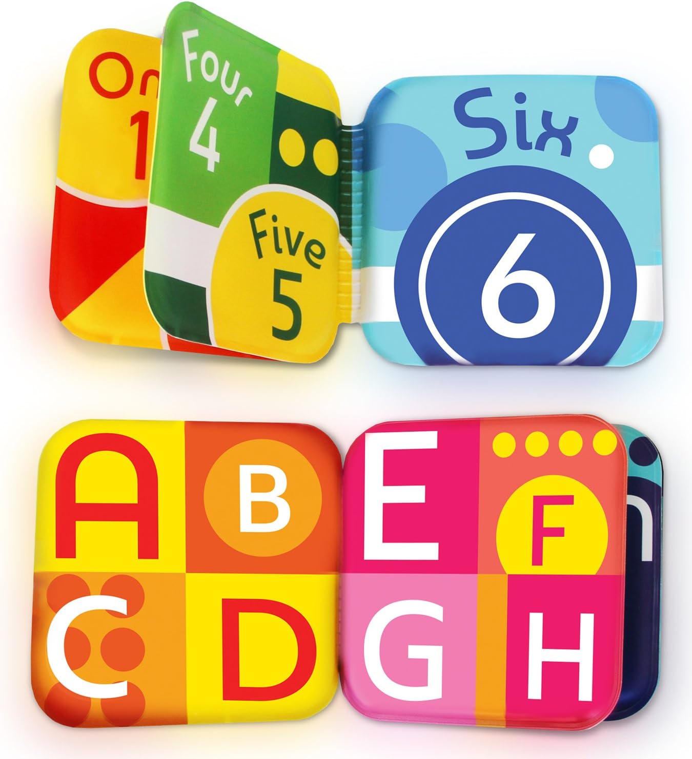 Floating Baby Bath Books Set of 4 - Bath Books for Babies, Infants - Waterproof, Mold-Free Bath Toys for Learning & Early Education (Fruit, Ocean, ABC, Numbers Books)