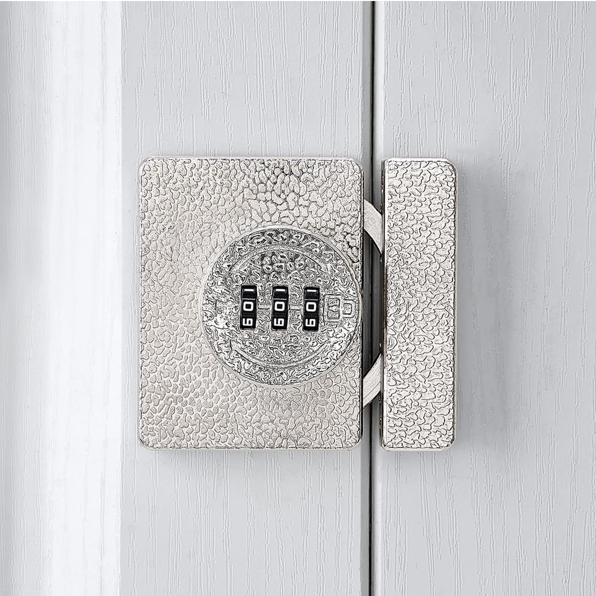 Silvery Cabinet Lock,3 Digit Password Keyless,Anti Pry Mechanical Password Lock,Protect Privacy,for Drawer,Cabinets,Locker, Closet,Windows,Sliding Door,Bathroom,and Garden