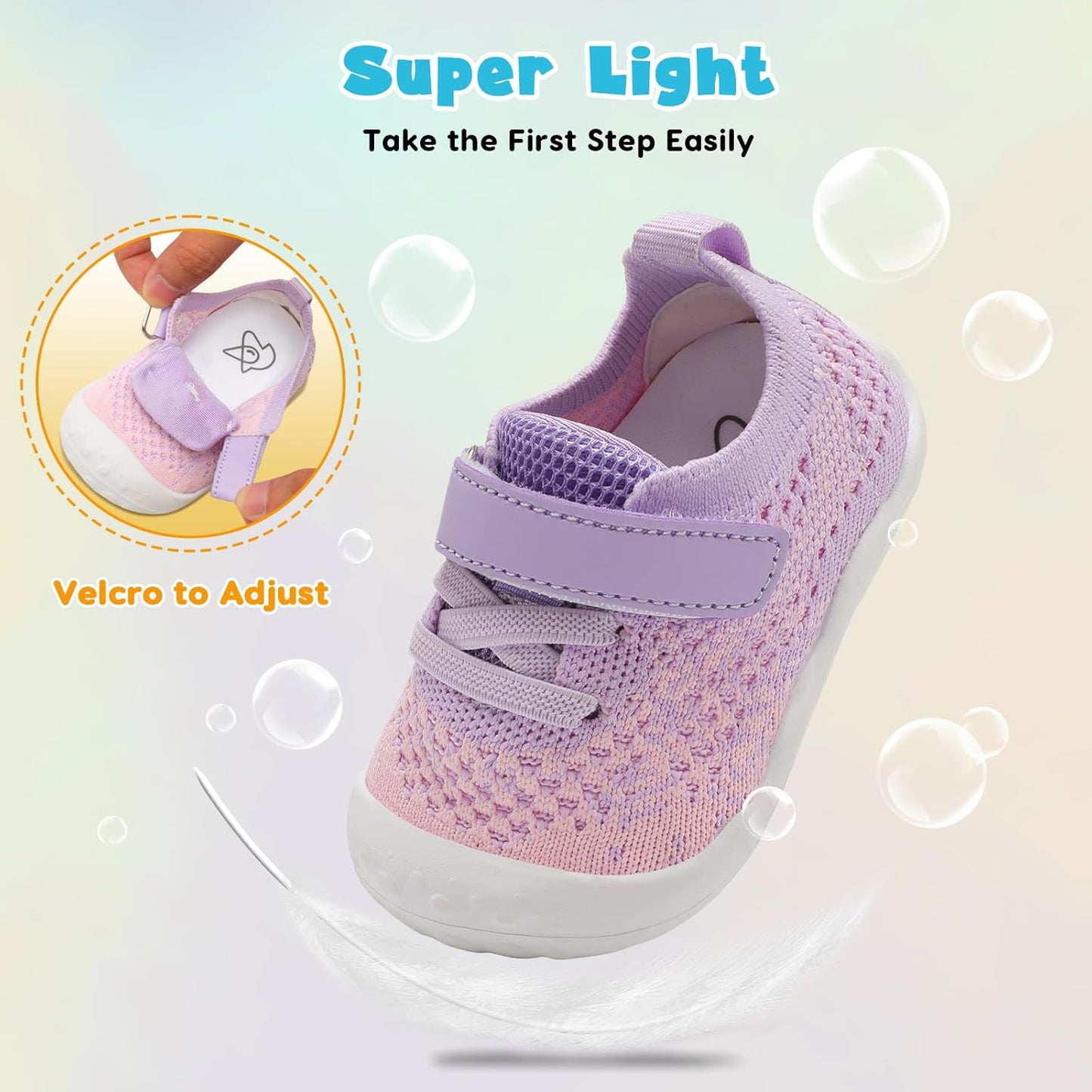 LeIsfIt Baby Shoes Girls Boys First Walking Shoes Infant Sneakers Crib Shoes Lightweight Non-Slip Shoes