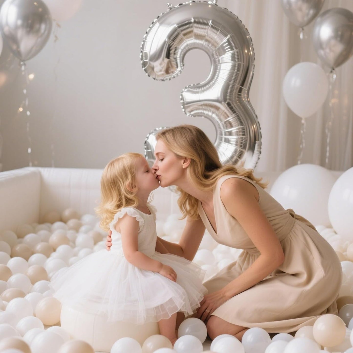 GOGOSO Balls for Ball Pit - Plastic Ball for Toddlers 1-3, Baby Kids Ball Pool Decoration 50 100 200 300 500 1000 (A White+Beige+Clear, 500 Balls)