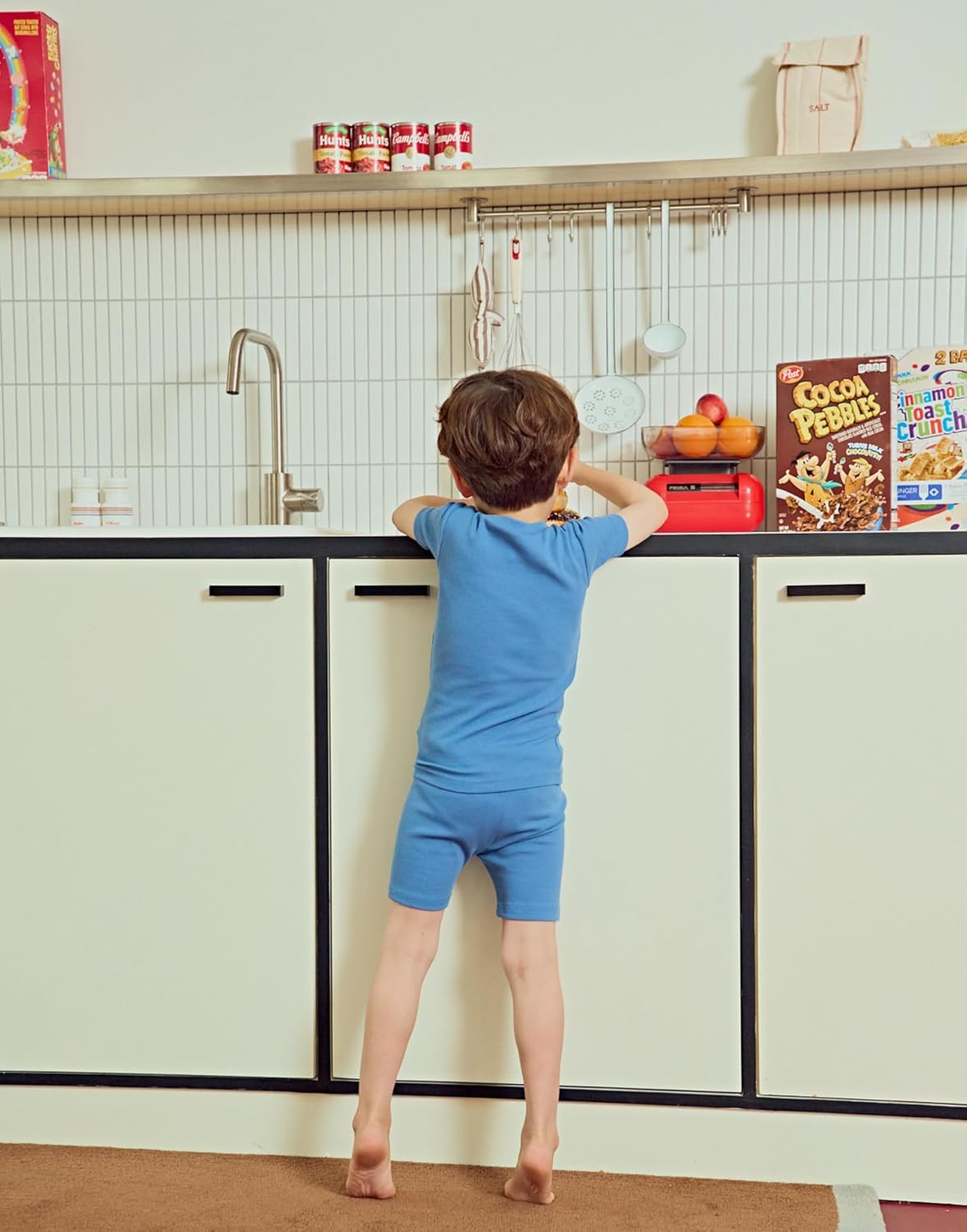 moimoln Pajamas Set 6M-5Y Solid Ribbed Unisex Baby & Toddler, Soft Viscose, Snug-Fit, Everyday Sleepwear