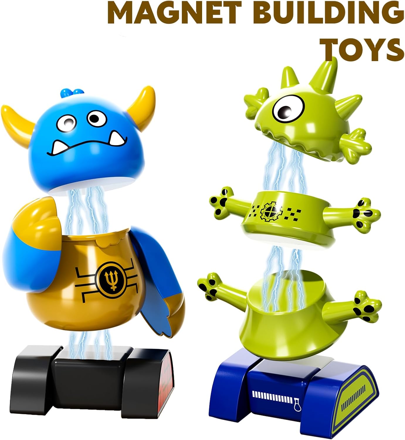 TEMI Magnet Robot Toy for Kids 3-5 Years Old - Monster Magnet Toys Stacking Transform Toys with Storage Box, Set for Boys Age 3 4 5 6 7 Years Old Boys, Christmas and Birthday Gifts