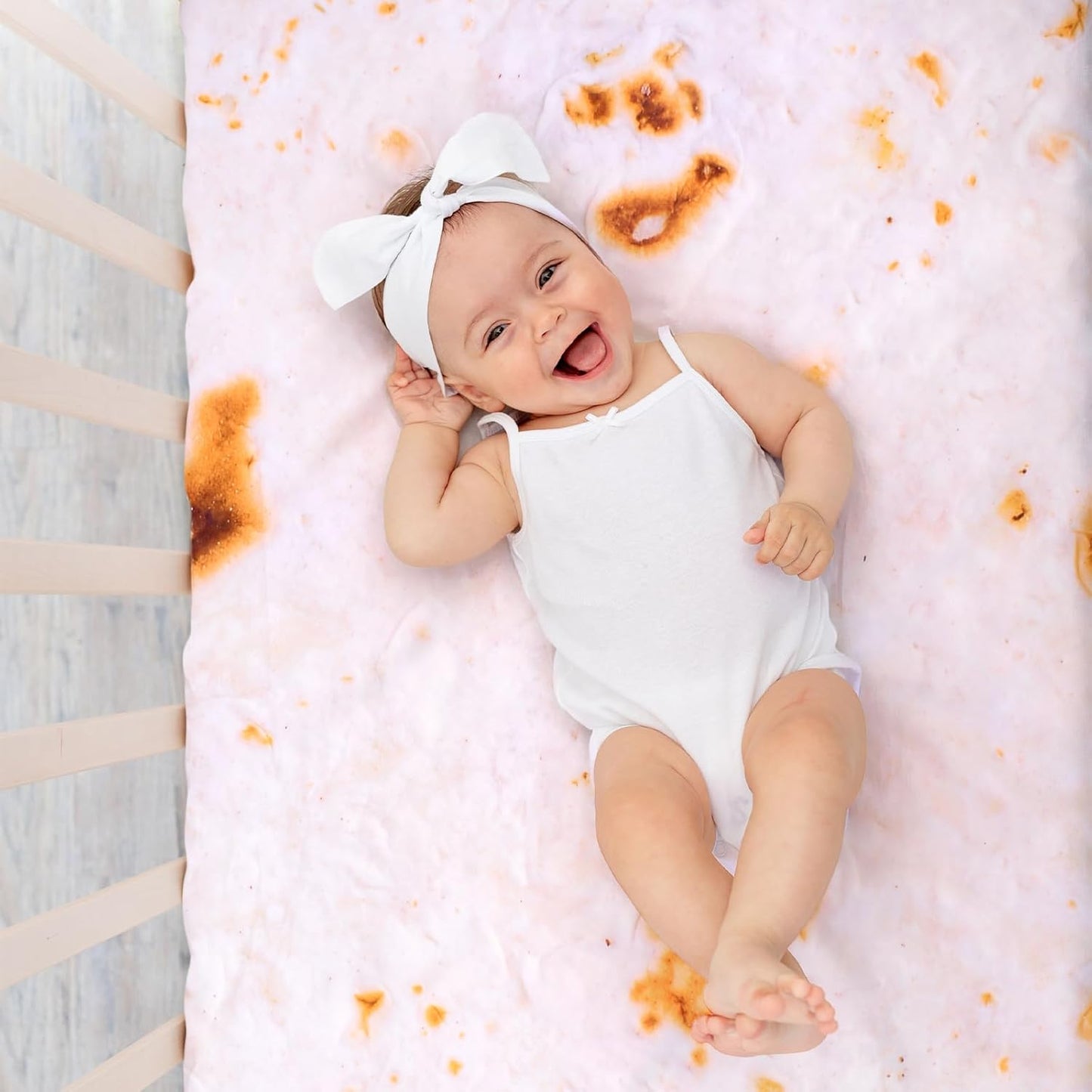 UOMNY Crib Sheet, Burritos Tortilla Crib Sheets Baby Sheet for Standard Crib and Toddler Mattresses Nursery Bedding Sheet Crib Mattress Sheets for Boys and Girls 1 Pack Toddler Sheet