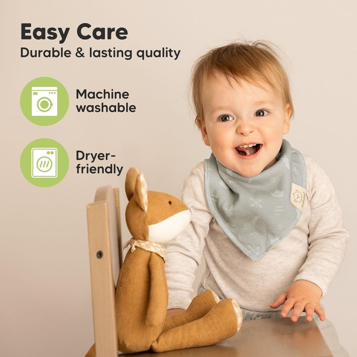 8-Pack Organic Baby Bandana Bibs for Boys, Girls - Super Absorbent Triangle Baby Bibs for Drooling and Teething Infant, 100% Cotton Extra Soft for Newborn, Infant 0-36 Months (Nordic)