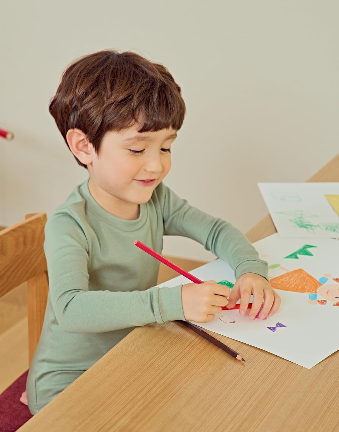 moimoln 6M-8Y Modal Cotton Solid Soft Breathable Baby Toddler Boys Girls Snug fit Pjs Long Sleeve Pajamas Set Sleepwear Daily