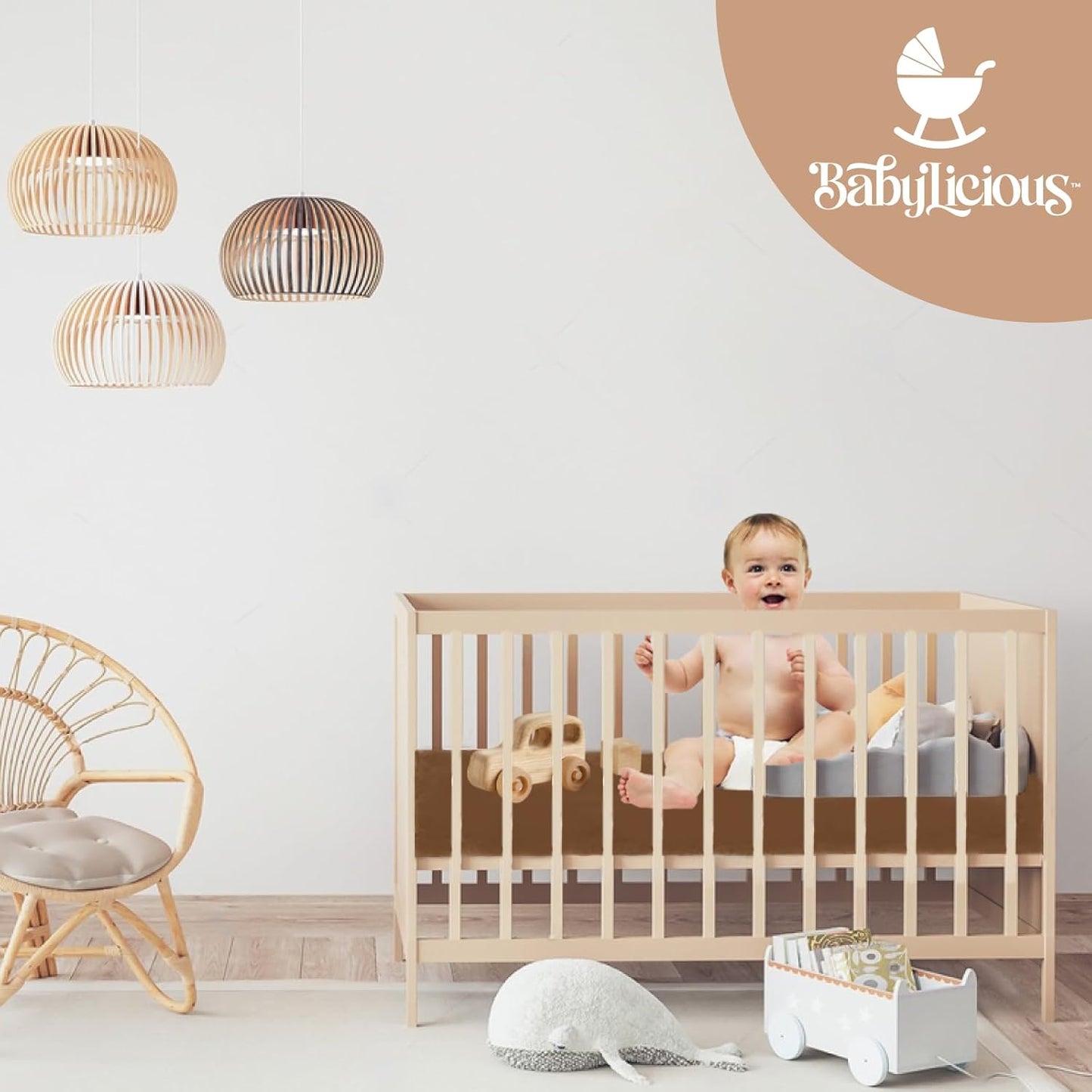 Muslin Crib Sheets 52"x28" - 2 Pack Cotton Fitted Crib Sheets for Boys & Girls - Baby Crib Sheets Neutral Sunset Design, Fits Standard Crib & Toddler Mattress