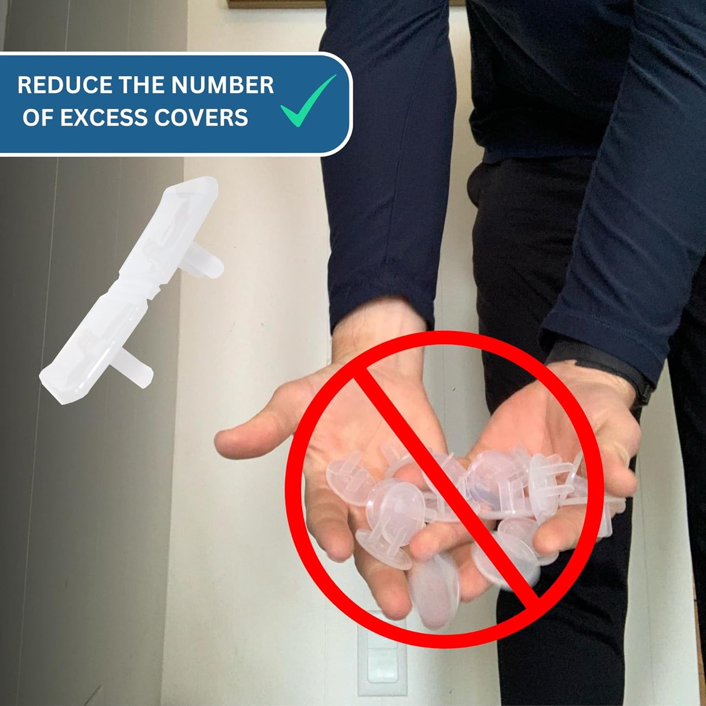 Clear Double Outlet Covers Baby Proofing (20 Pack, 40 Sockets) | Baby Proof Plug Covers for Electrical Outlets | Safe & Secure Baby Safety Products | Childproof Socket Covers Protect Toddlers & Babies