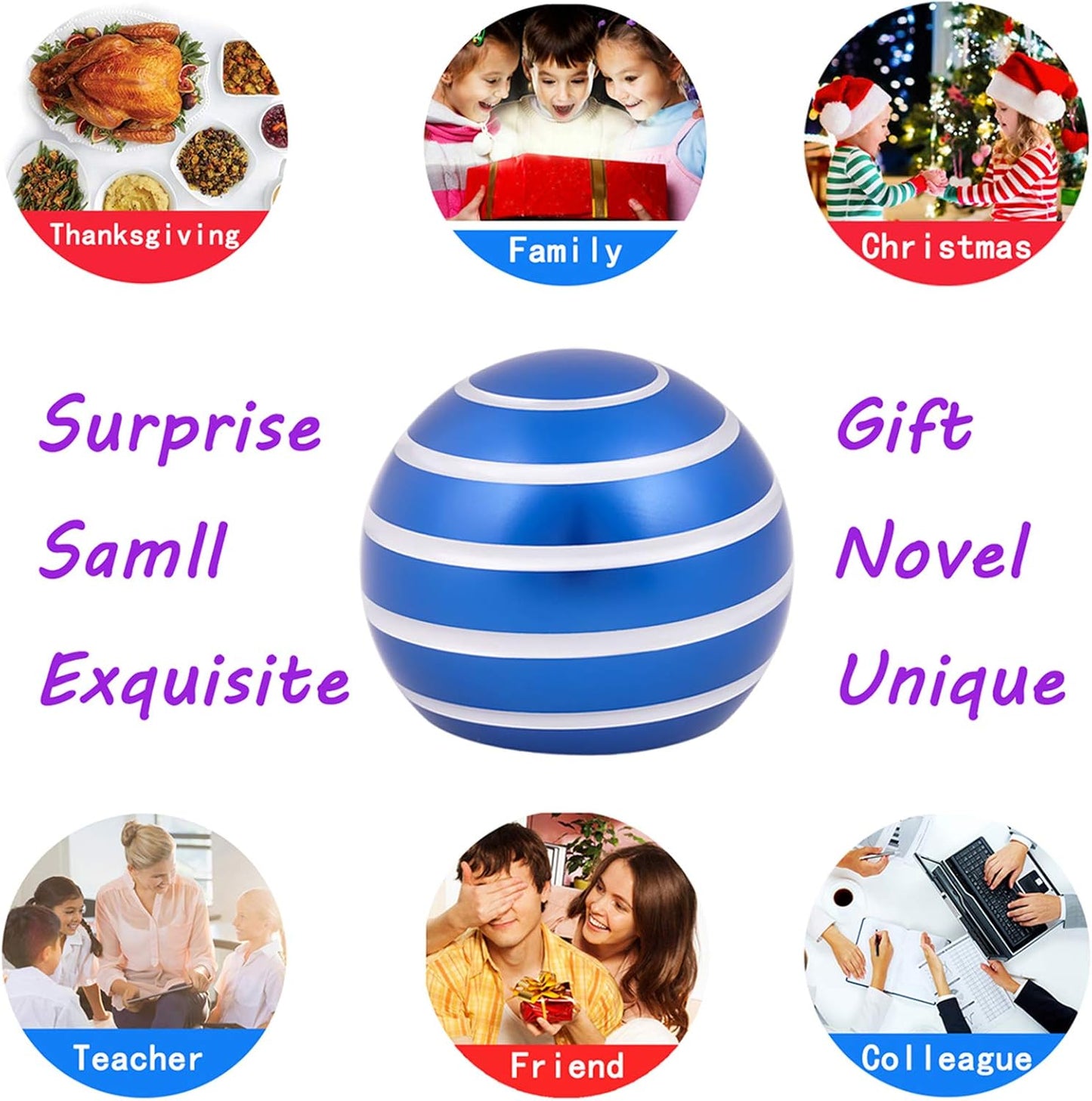 Desk-Kinetic-Toys Cool-Gadgets for Fidget: Cool-Stuff Thing Game Toy for Adult Teen Children Kid, Stress Relief Optical-Illusion Gifts for Office School Home Man Women Christmas Spinning 180 Seconds