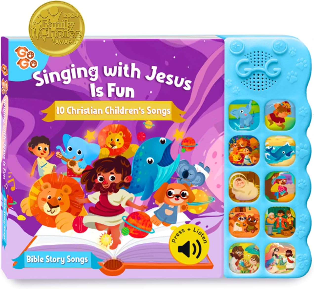 GO GO Bible Story Songs: 10 Toddler Songs, Christian Toys for Toddlers 3-5, Sound Books for Toddlers 1-3