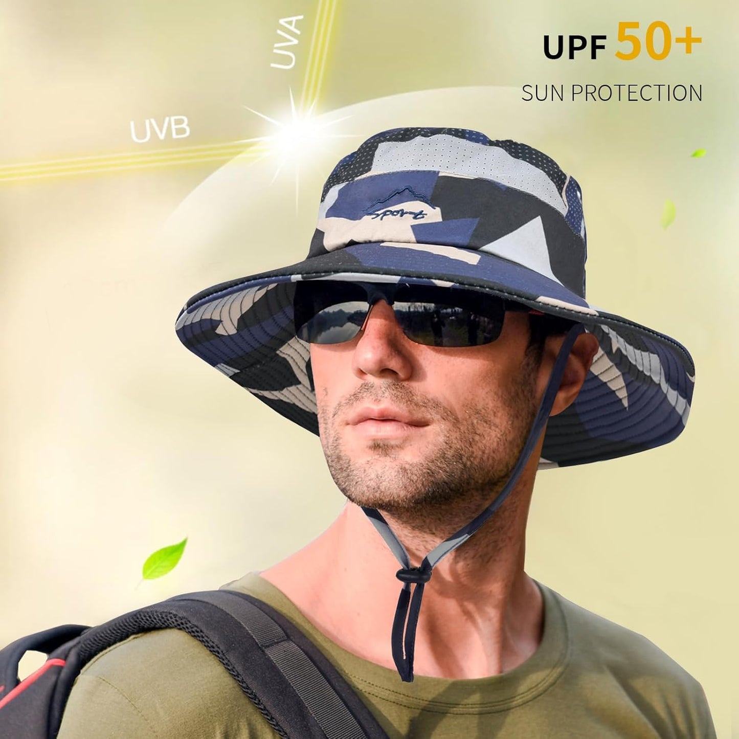 Sun Hats for Men Women Fishing Hat UPF 50+ Breathable Wide Brim Summer UV Protection Hat