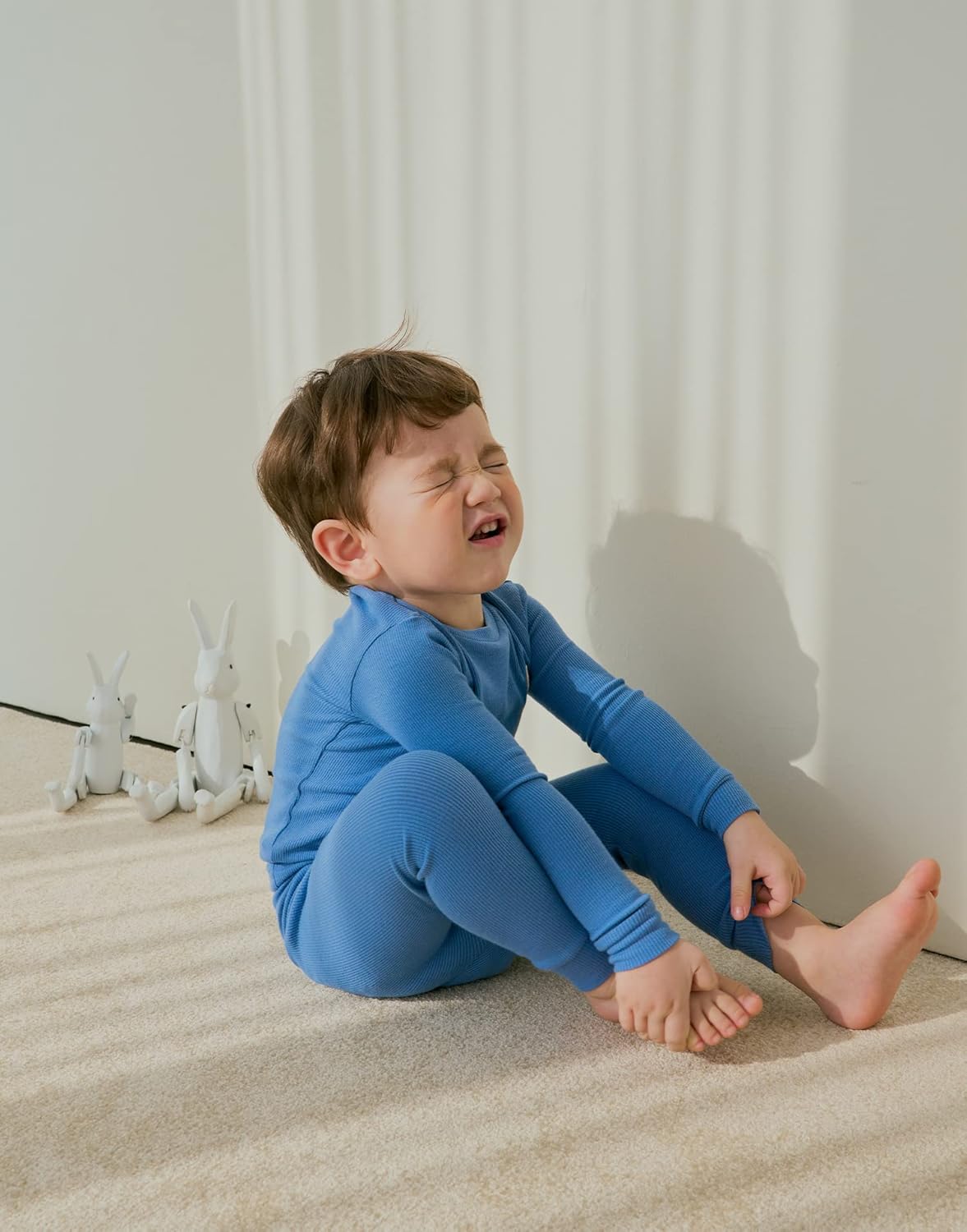 moimoln Pajamas Set 6M-5Y Solid Ribbed Unisex Baby & Toddler, Soft Viscose, Snug-Fit, Everyday Sleepwear