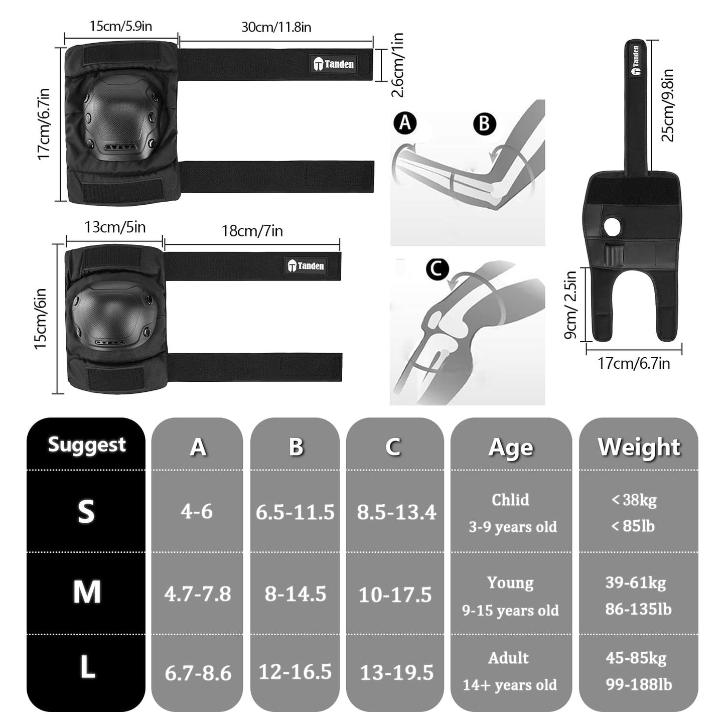 Skating Protective Gear Kids Knee Pads and Elbow Pads Set, Bike Knee Pads for Kids Wrist Guards for Roller Skating Toddler Knee and Elbow Pads