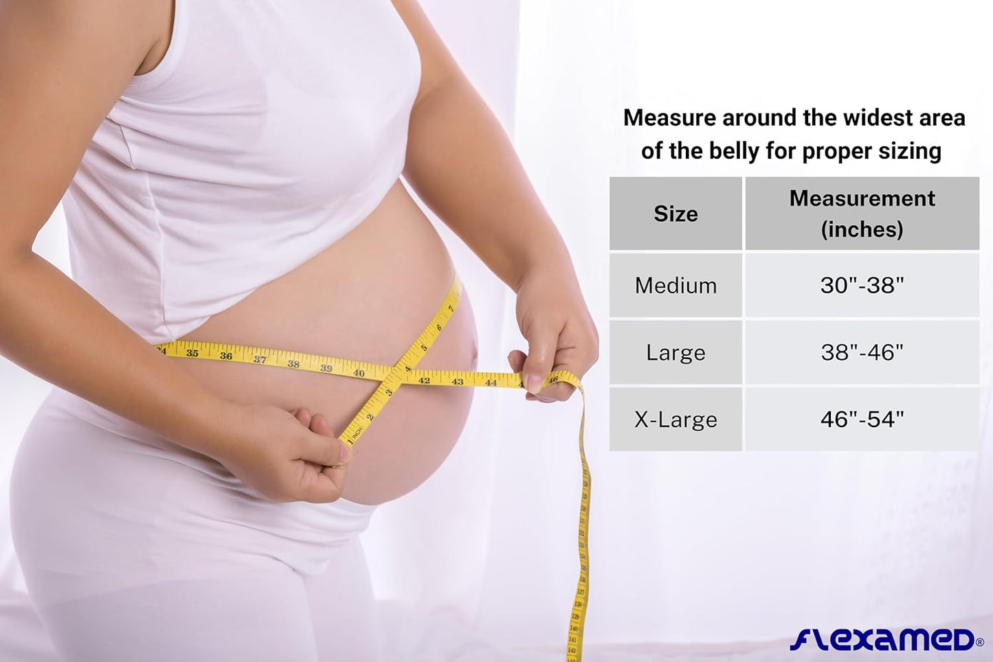 Pregancy Abdomen Belly Support Brace Adjustable White - Large