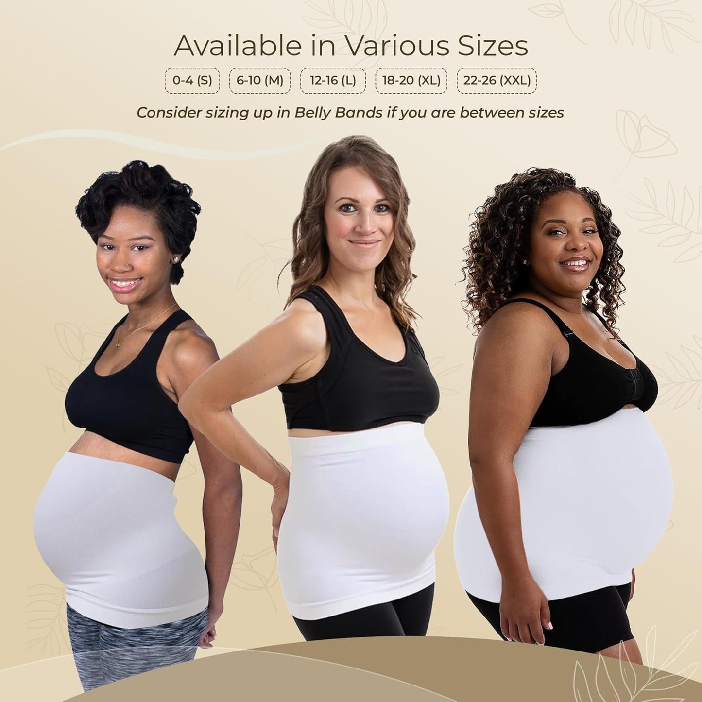 Maternity Belly Band - 4-Way Stretch Post Partum Belly Band For Lumbar & Back Support - Pregnancy Gifts for Moms