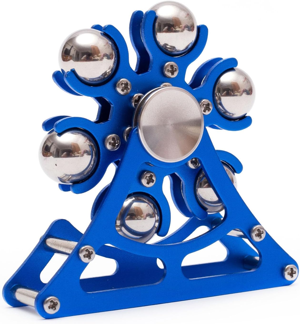 Desk Toys for Fidget Ferris Wheels-Spinner: 2mins Metal Cool-Gadgets Kinetic-Spinner for Kid Children Teen Adult EDC-Toy, ADHD Tools Cool Stuff Stress Relief Gift (Frosted Dark-Blue)