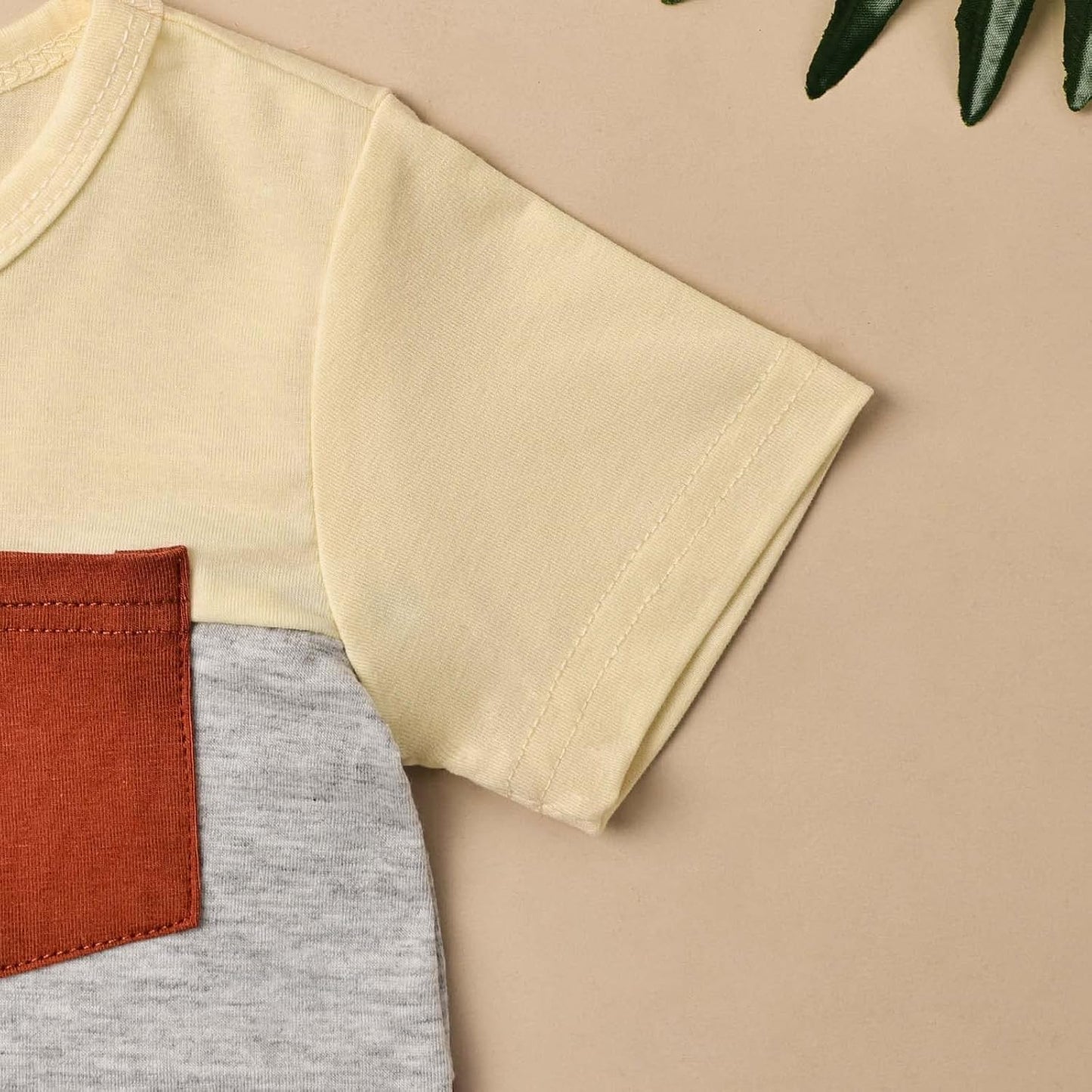 Baby Boy Clothes Toddler Boy Summer Outfits Short Sleeve Patchwork Top T-shirt & Pocket Pant Set 2 Piece 12 Months-4T