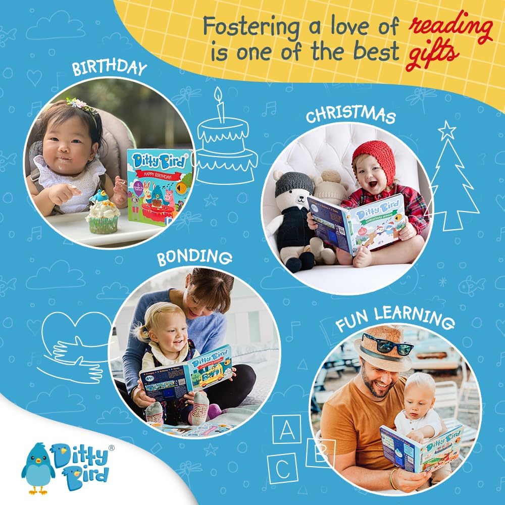 Ditty Bird Musical Books for Toddlers | Interactive Nursery Rhymes Book with Sound | Old Macdonaldâs Farm, Twinkle Little Star & More Songs | Fun Baby Book for 1-3 Year Olds (Bedtime Songs)