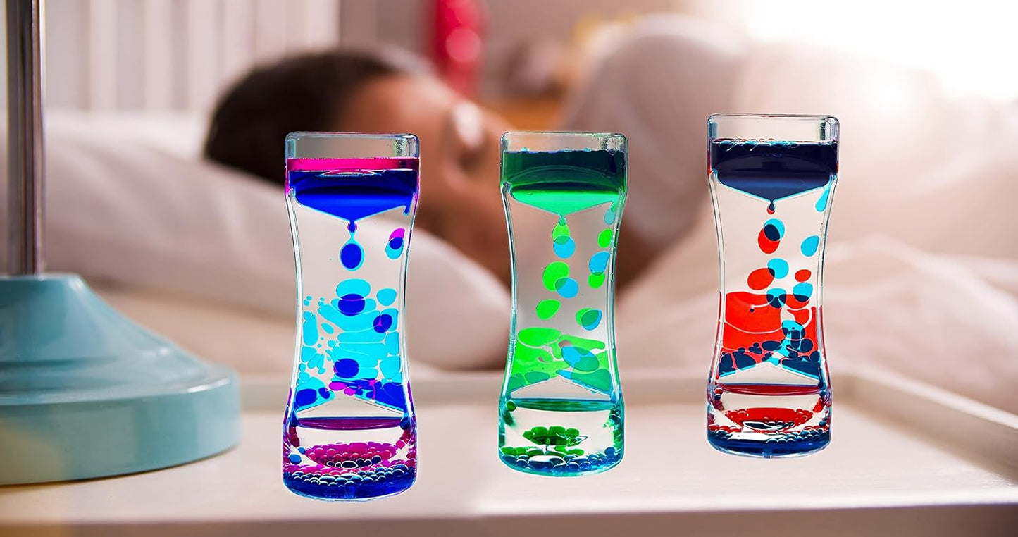 Liquid Motion Bubbler for Kids and Adults Pack of 8 Great Rainbow Series Liquid Bubbler Timer Sensory Fidget Relaxation Stress Relief and Anxiety Relief Relaxing Autism