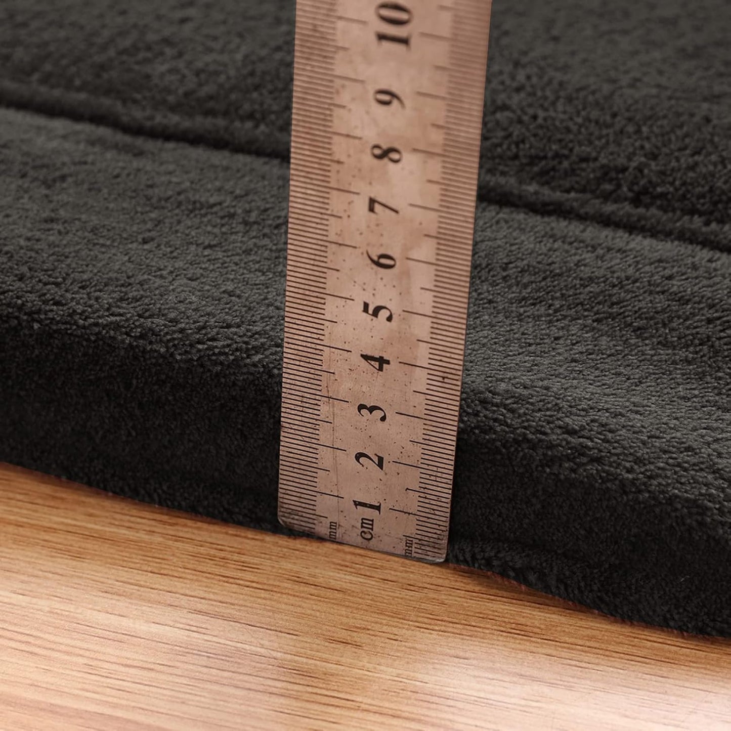 MAXYOYO Black Coral Velvet Area Rug, Thick Japanese Tatami Mat Living Room Carpet with Non-Slip Backing, Large Solid Color Mat for Bedroom Dormitory Yoga, 78 by 158 inch