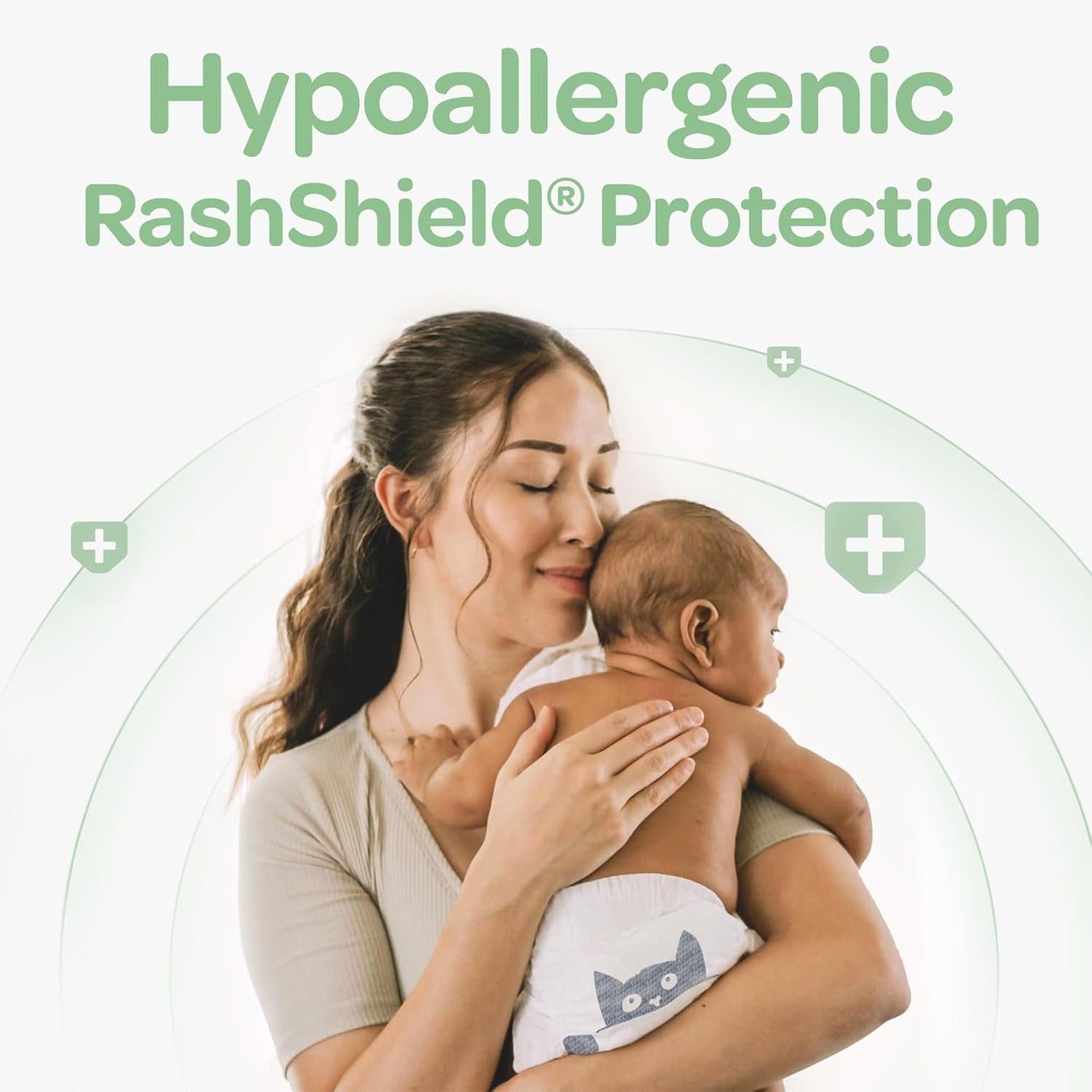 Parasol Clear+Dry Disposable Diapers, RashShield Protection and Leak-Control Fit, Hypoallergenic Diapers, Size 3 (16-28 lbs), 256 Count