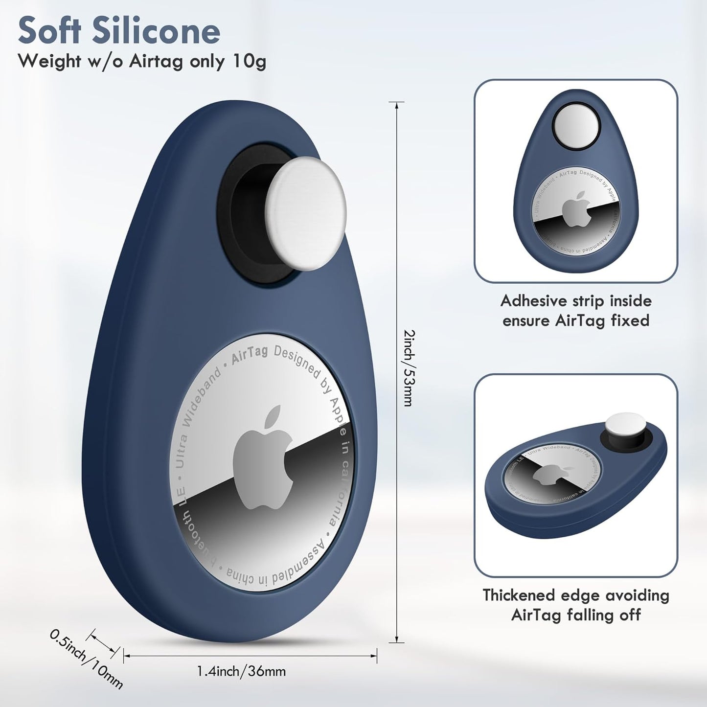 for Airtag Holder for Kids Hidden 2 Pack GPS Tracker Case, Anti-Removal Sercutiry Air Tag Case with Pins, GPS Cover Suitable for Children, Elderly, Pets, Backpack, Luggage (Blue&Black)