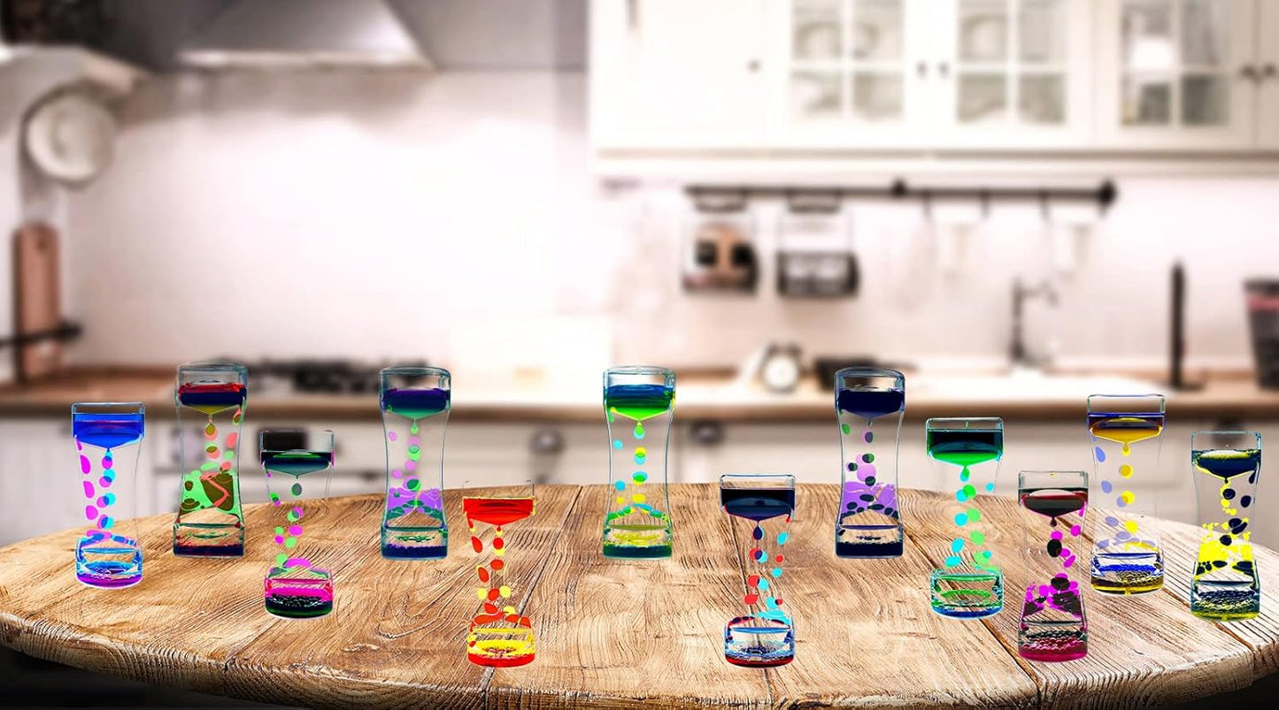 Liquid Motion Bubbler Timer Sensory Toys for Relaxation, 1 Pack Water Motion Timer Fidget Toy Anxiety Toys for All Age, drip Oil Motion Bubble Sensory Play for Office Home Table Decoration