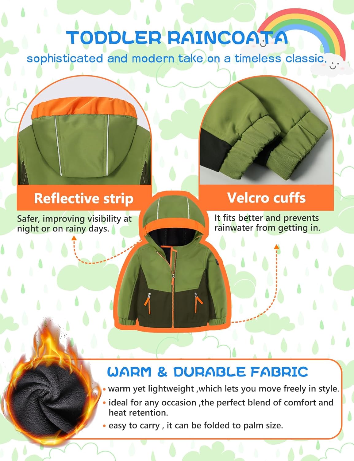 GEMYSE Toddler Boys Jacket Water repellent Baby Kids Windbreaker Jacket Fleece Toddler Coat Spring Fall Outerwear