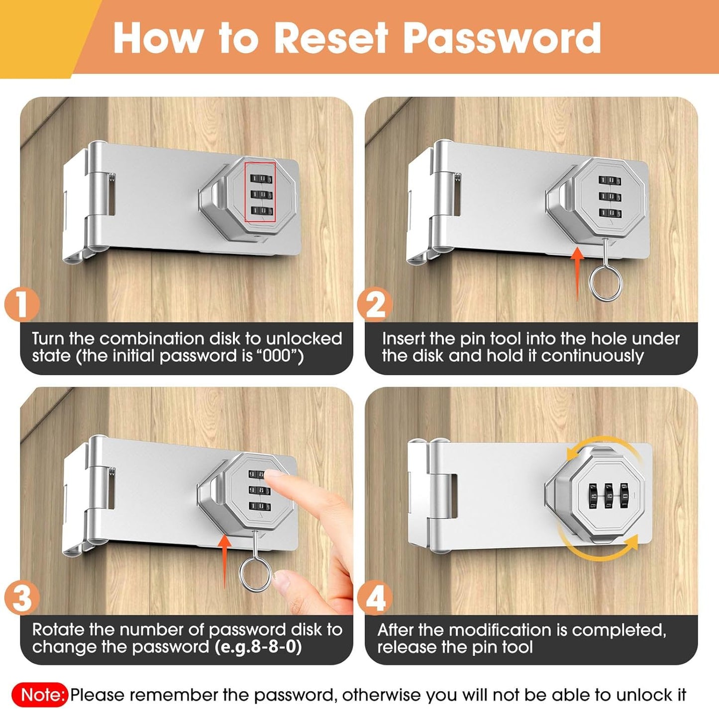 90 Degree Cabinet Locks with Combination, Mechanical Folding Door Latch, Keyless Password Rotary Hasp Latch Lock for Office File Cabinet, Drawers, Locker, Small Door, Cupboard (2, Silver)