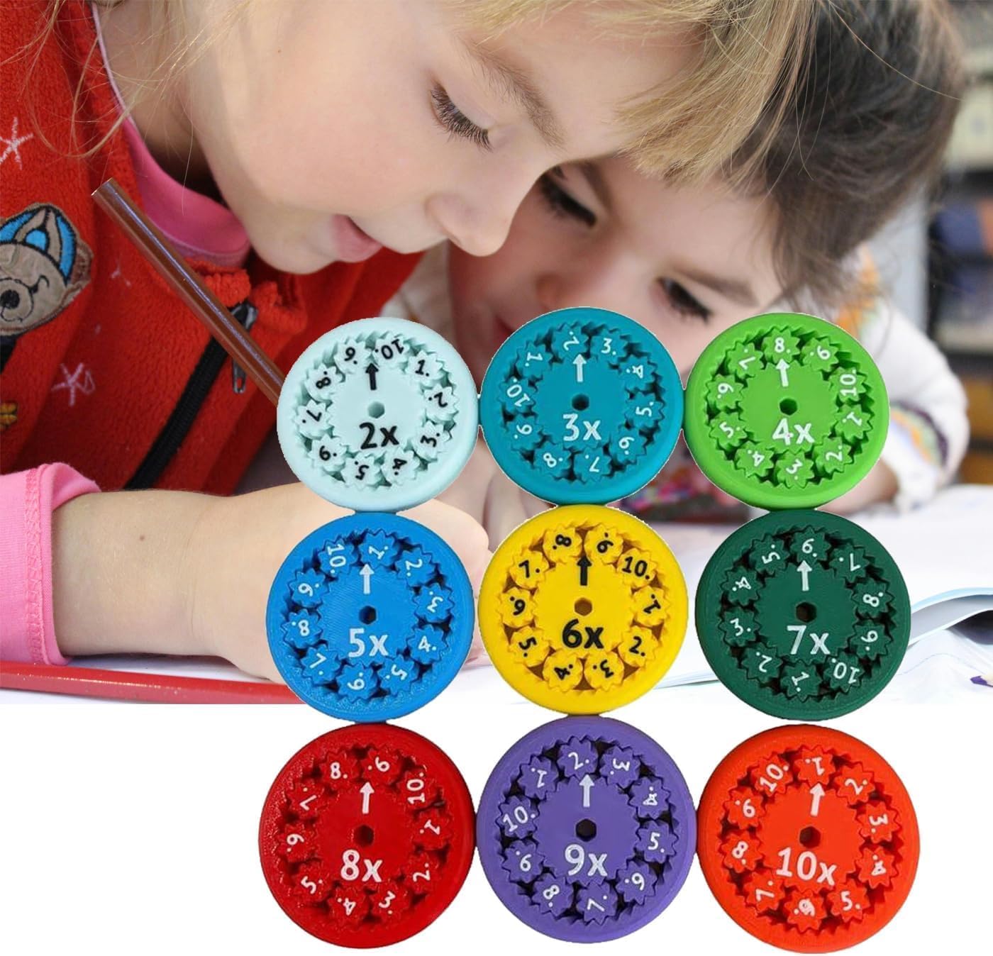 Math Fidget Spinner, Math Fact Fidget Spinners, Math Fidget Toy, Math Learning & Education Toys Game (Add Or Subtract 9pcs)