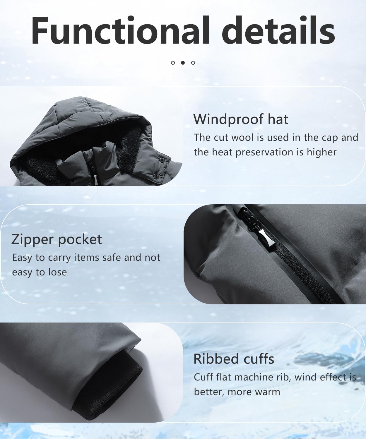 Kids Boy's Winter Coat Fleece Lined Waterproof Jacket Puffy Cotton Coat Thick Hooded Down Outdoor Coats