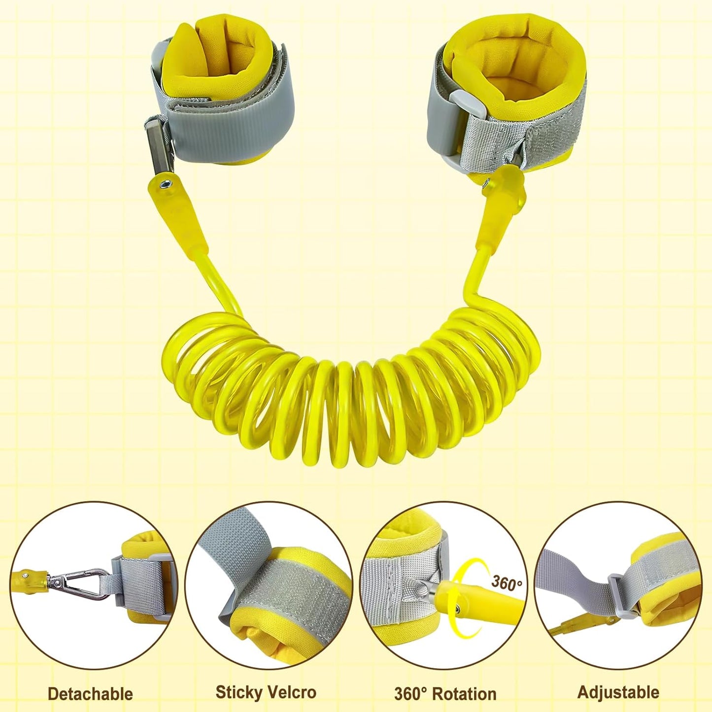 Baby Head Protector Backpack with Toddler Leash, Anti Lost Wrist Link, Adjustable Toddler Head Protection Backpack, 3 in 1 Cute Baby Fall Back Head Protector for Crawling Walking Gifts(Yellow Bee)