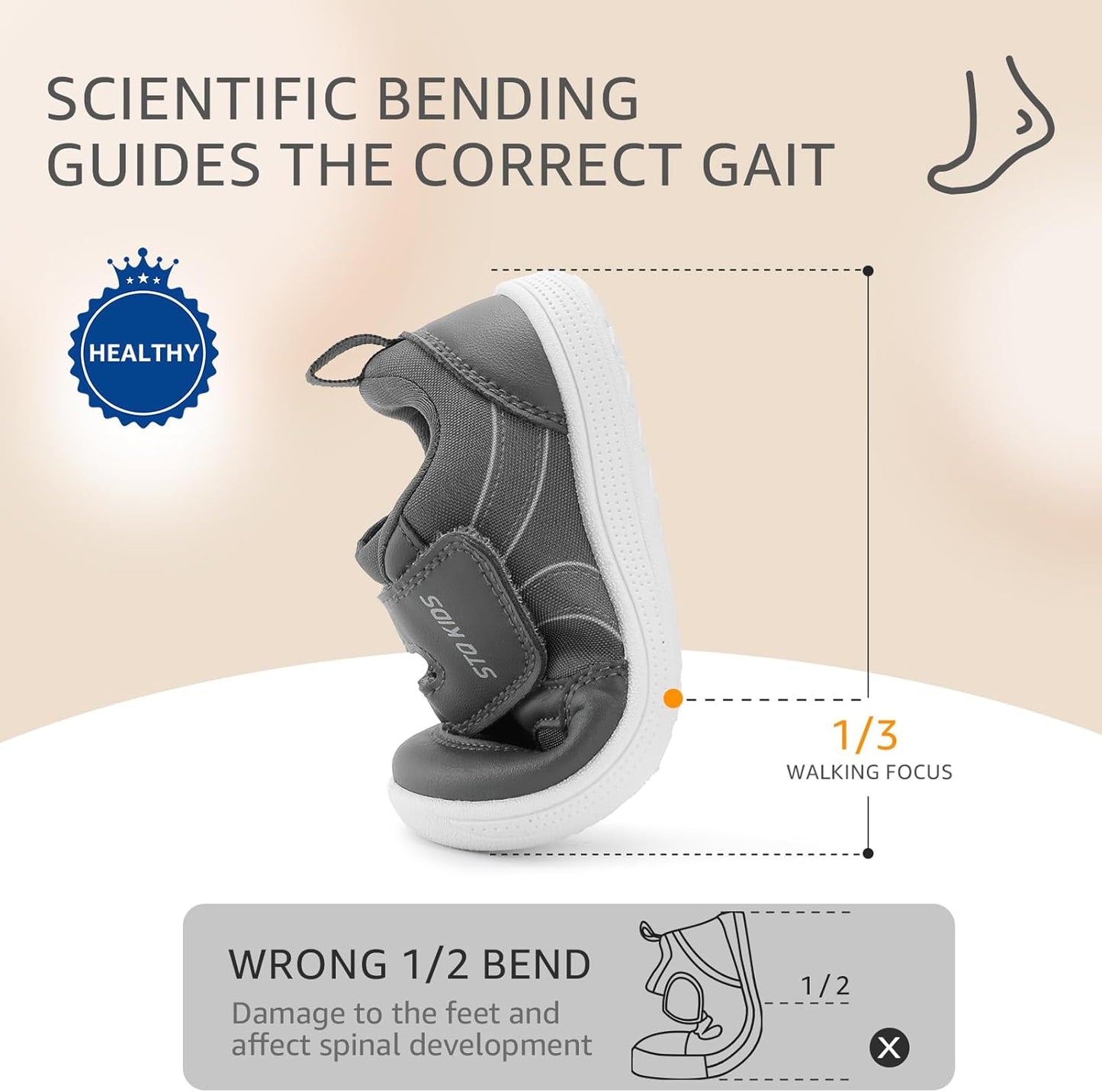 Toddler Wide Toe Box Barefoot Shoes Boys Girls Sneakers Kids Tennis Shoes Preschool Non Slip Lightweight Comfortable First Walking Shoes Running Outdoor Activities