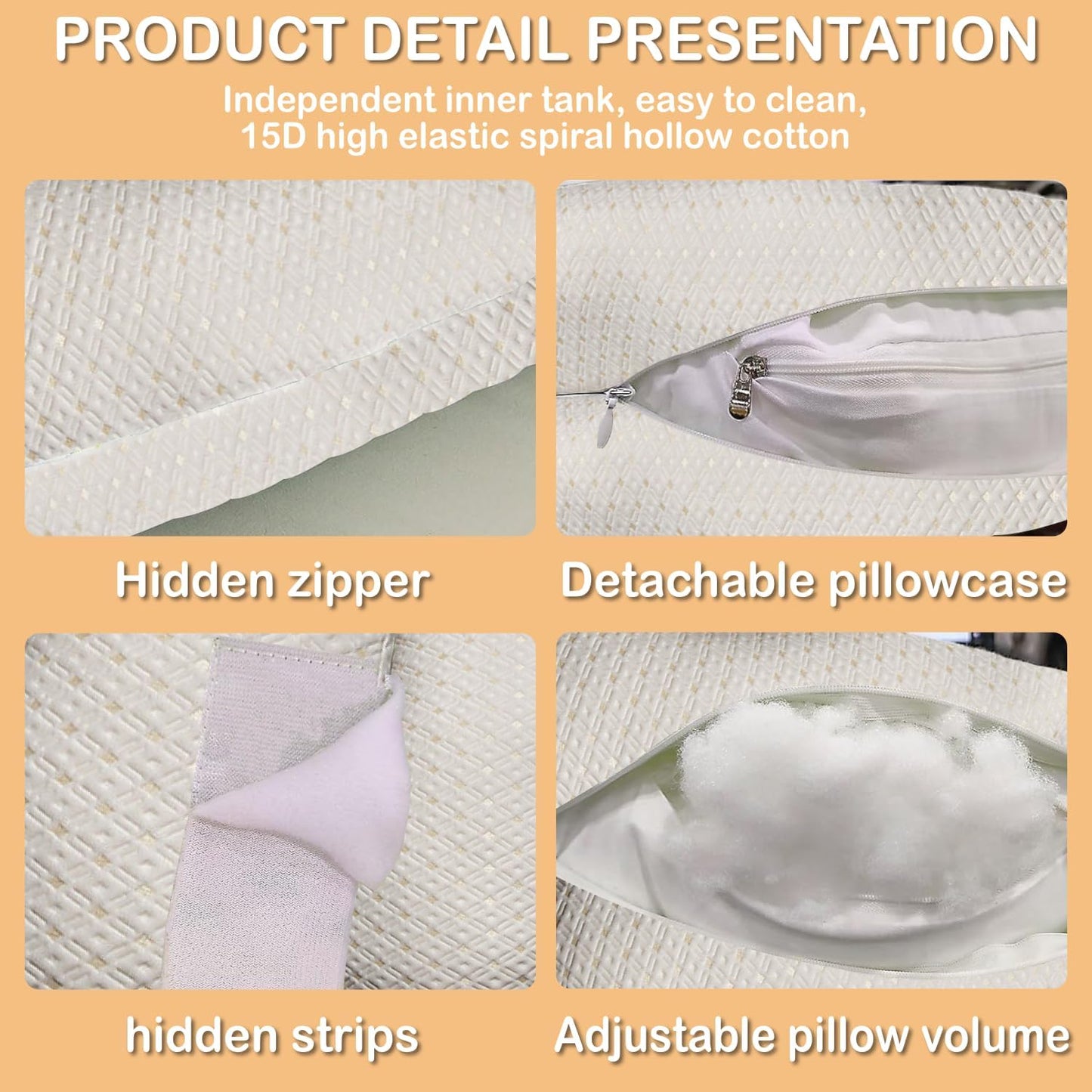 Pregnancy Pillow for Pregnant Women, Soft Maternity Pillow with Detachable & Adjustable, Pillow with Pillow Cover - Support for Back, HIPS, Legs