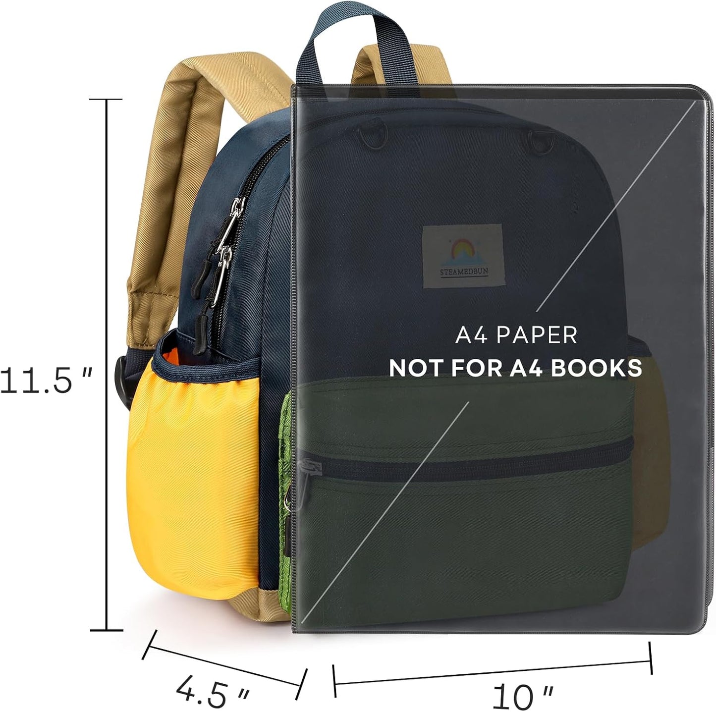 STEAMEDBUN Toddler Backpack for Boys 2-4: Kids Backpack Boys Girls - Preschool Kindergarten Daycare Backpacks - 12 inch