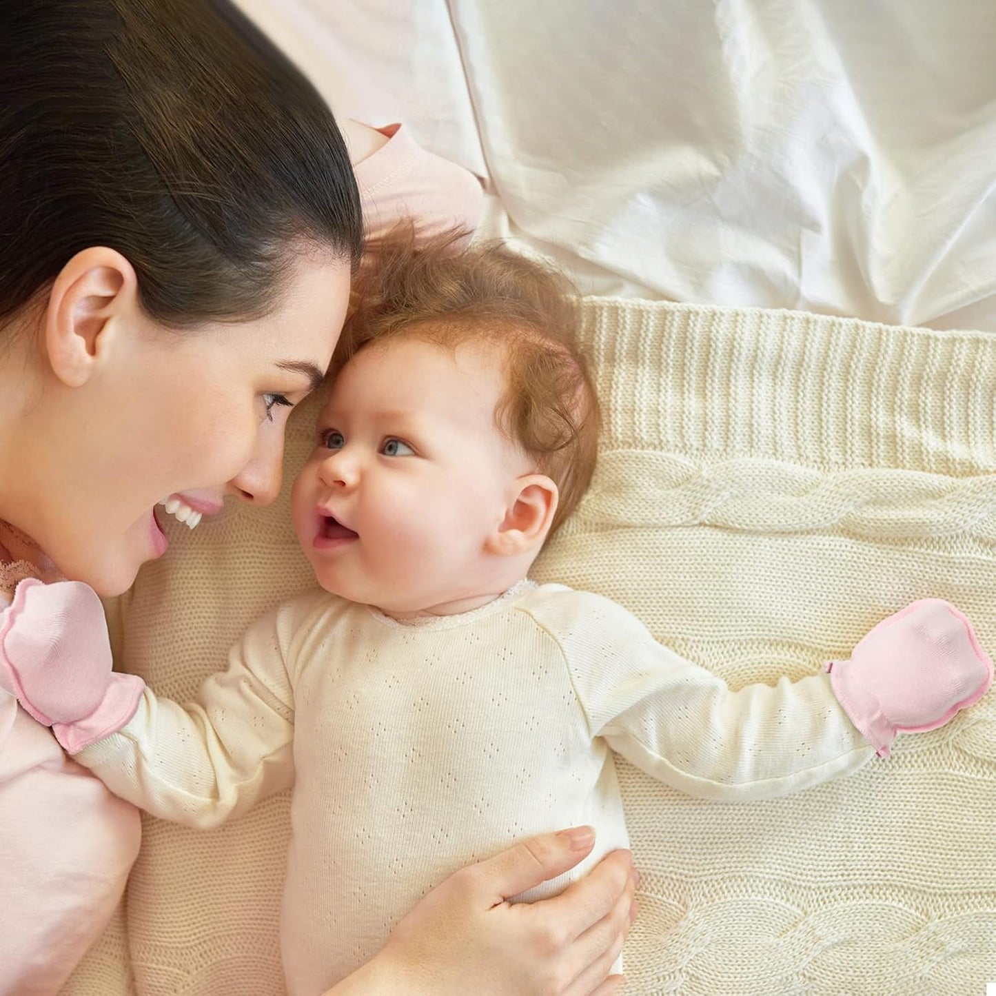 Syhood 6 Pairs Newborn Baby Mittens Cotton No Scratch Infant Gloves Mitten for Baby 0-6 Months Boys Girls