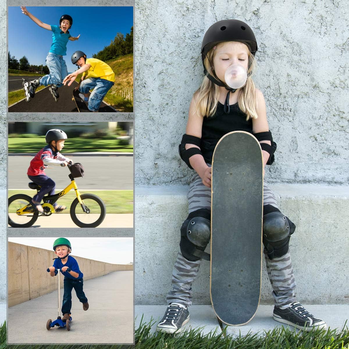 XJD Kids Bike Helmet,Multi-Sport Protective Gear Set for 3-5-8-14 Years Boys Girls with Knee and Elbow Pads Wrist Guards fit Roller Skates,Cycling,Skateboarding,Skating Scooter
