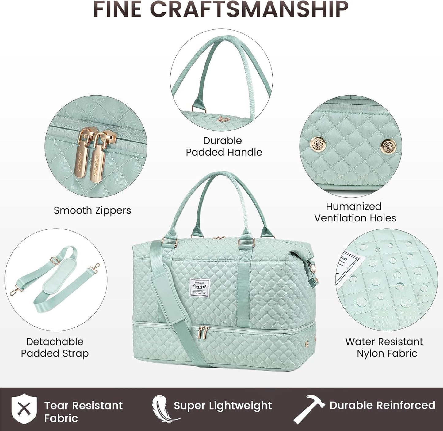 LOVEVOOK Travel Duffle Bag,Weekender Bags for Women with Shoe Compartment,Carry on Overnight Bag with Toiletry Bag,Gym Duffel Bag with Wet Pocket, Hospital Bags for Labor and Delivery