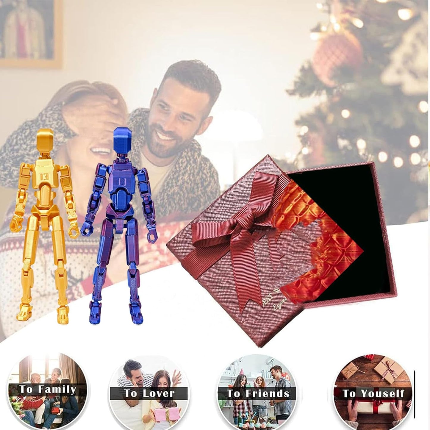 (Assembly Completed) T13 Action Figure Set, Titan 13 Action Figures, 3D Printed Dummy 13 Multi-Jointed Movable Robot Toy, Diy Lucky 13 Action Figure for Kids Adult Christmas Birthday Gifts (B&G)