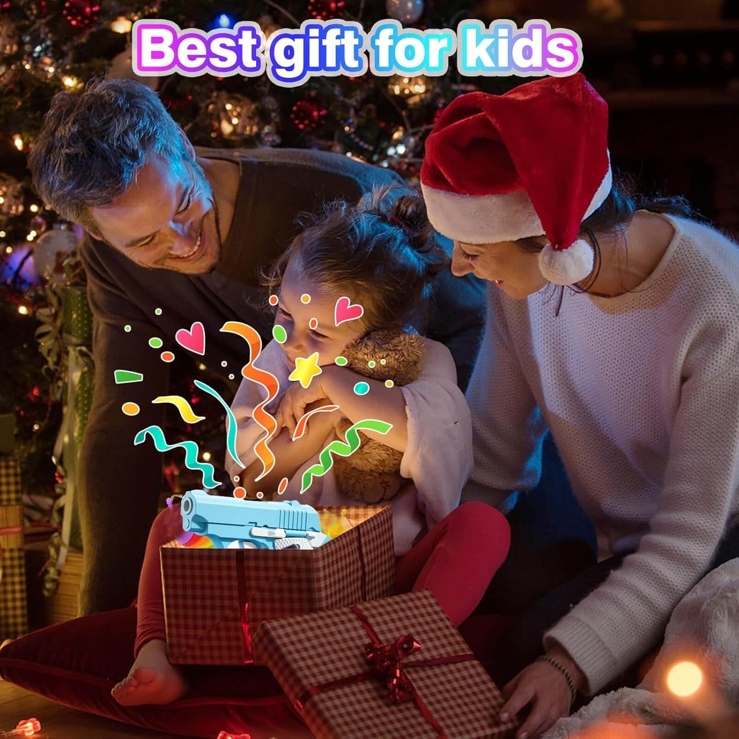 Fidget Toys Pistol, 3D Gravity Mini 1911 Fidget Pistol Toys,Fidget Sensory Toys,Stress Relief for Adults, Suitable for Relieving ADHD, Anxiety, Best Gift for Adults and Kids(Blue/White)