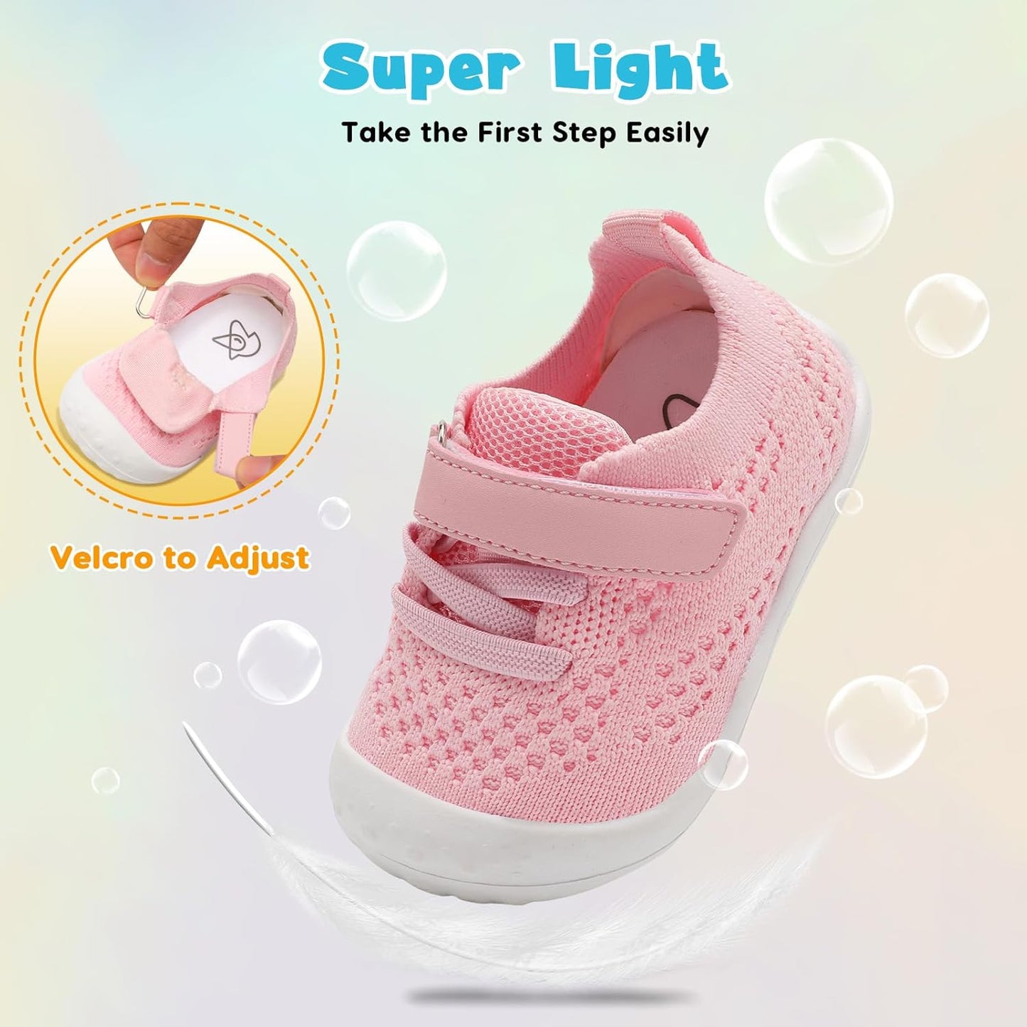 LeIsfIt Baby Shoes Girls Boys First Walking Shoes Infant Sneakers Crib Shoes Lightweight Non-Slip Shoes