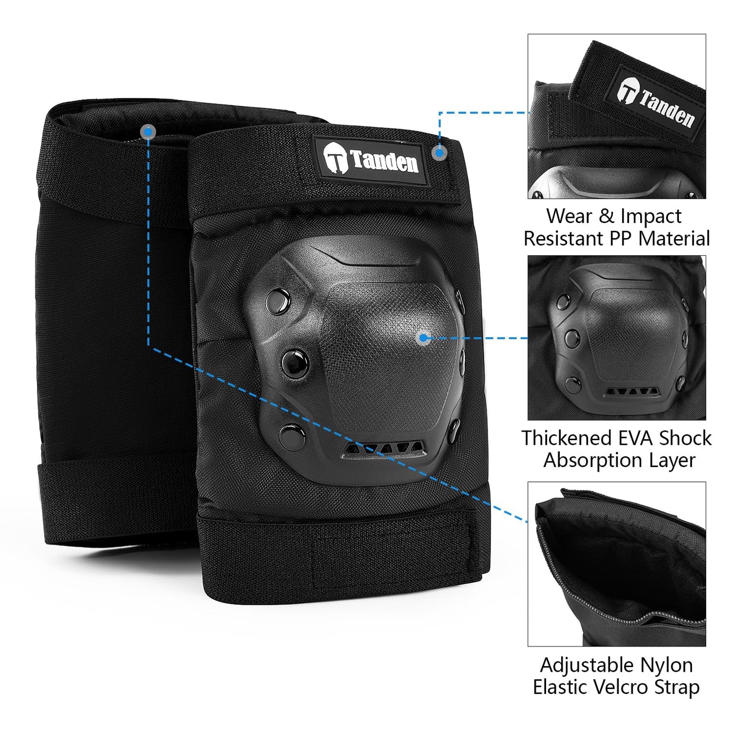 Skateboard Protective Gear Youth Knee Pads and Elbow Pads Set, Elbow and Knee Pads for Roller Skating Wrist Guards Skateboarding Pads