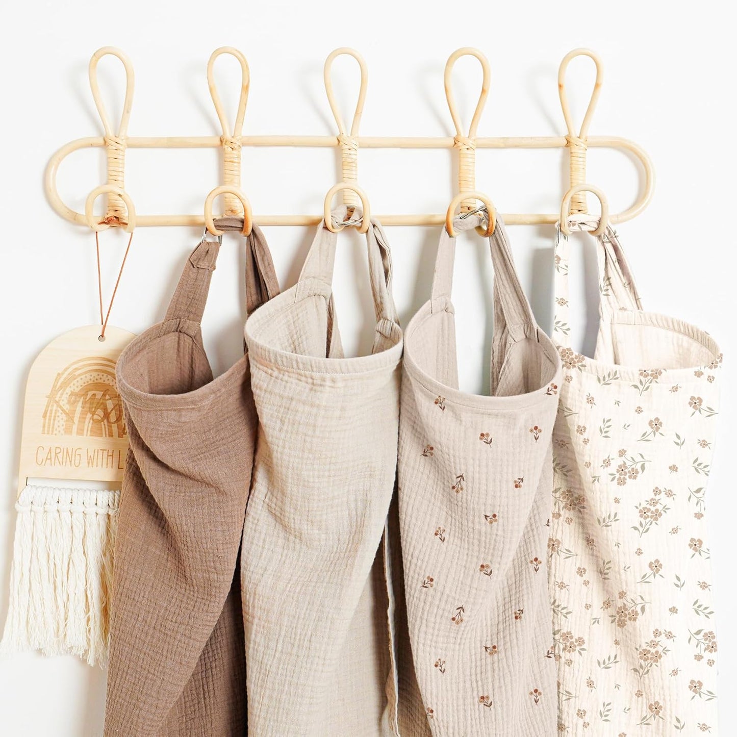 Konssy Muslin Nursing Cover for Baby Breastfeeding, Breathable 100% Cotton Breastfeeding Cover with Rigid Hoop for Mother Nursing Apron, Multi-use Carseat Canopy (Blossom)