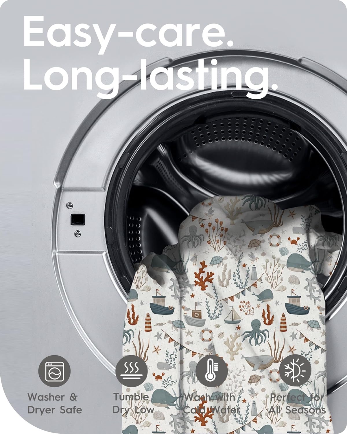 Pack and Play Sheets Fitted, Ultra Soft Mini Crib Sheets Boy, Neutral Pack N Play Mattress Sheets Hypoallergenic and Soothing, Premium Jersey Playrad Sheets, Dino Sea Animals, 2 Pack