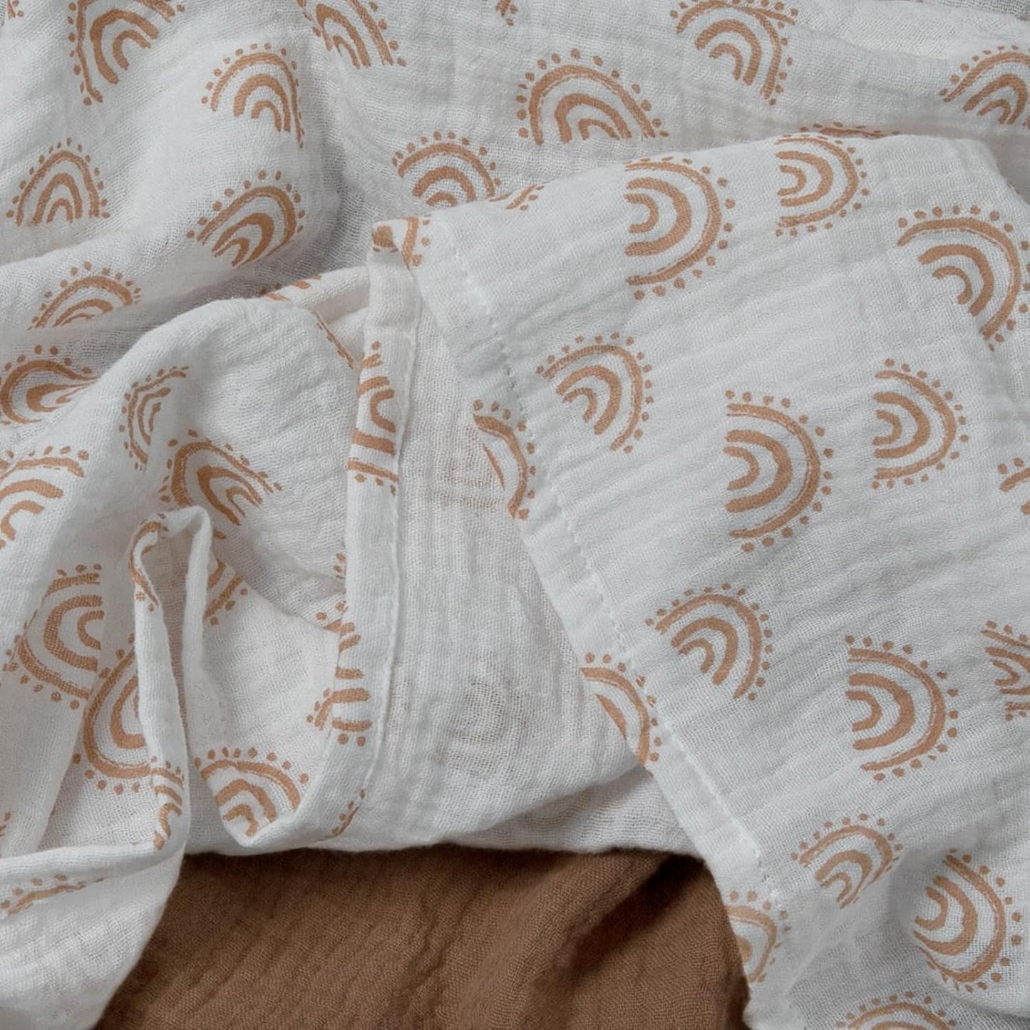 Muslin Swaddle Blankets for Newborn, 3 Pack Breathable Soft Receiving Blanket, Large 38 x 40 inches Swaddle Wrap Burping Clothes Diapers, Essentials Infant Shower Items, Toddler Gift (Rainbow & Grid)