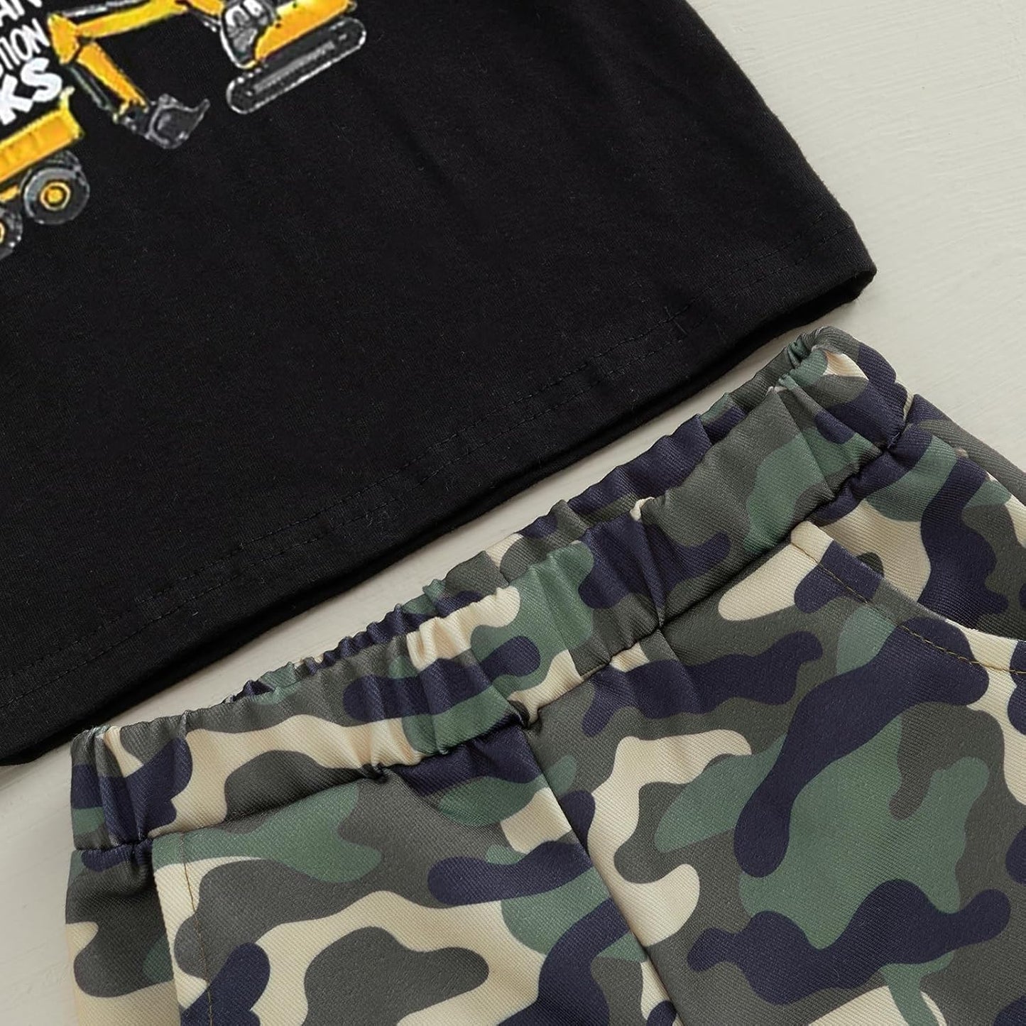 wdehow Toddler Kids Baby Boy Summer Clothes Sets 1T 2T 3T 4T 5T Letter Print Short Sleeve Tops Camouflage Shorts Outfits