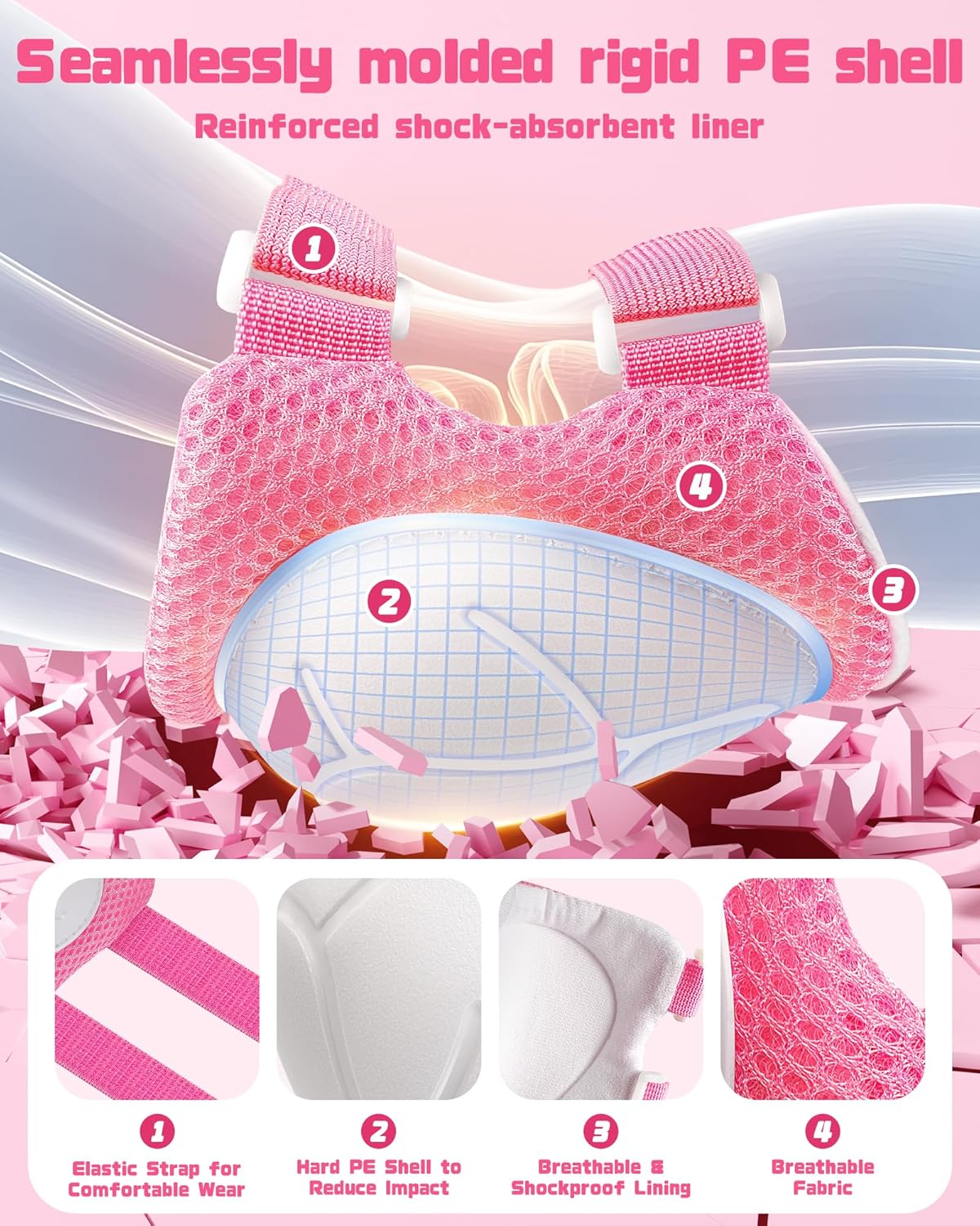 Kids Protective Gear Set, Knee and Elbow Pads with Wrist Guards for Ages 3-8 Year Toddler, 3 in 1 Enhanced Material Protective for Skating Cycling Bike Roller Scooter, Includes Organizer Bag