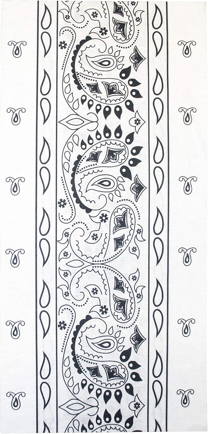 $averPak BodyForge & InsectGuard - Permethrin Treated Mosquitoes, Flies, Ticks & More Insect Repellent Tube Bandanna Neck Gaiter Headband (White Paisley)