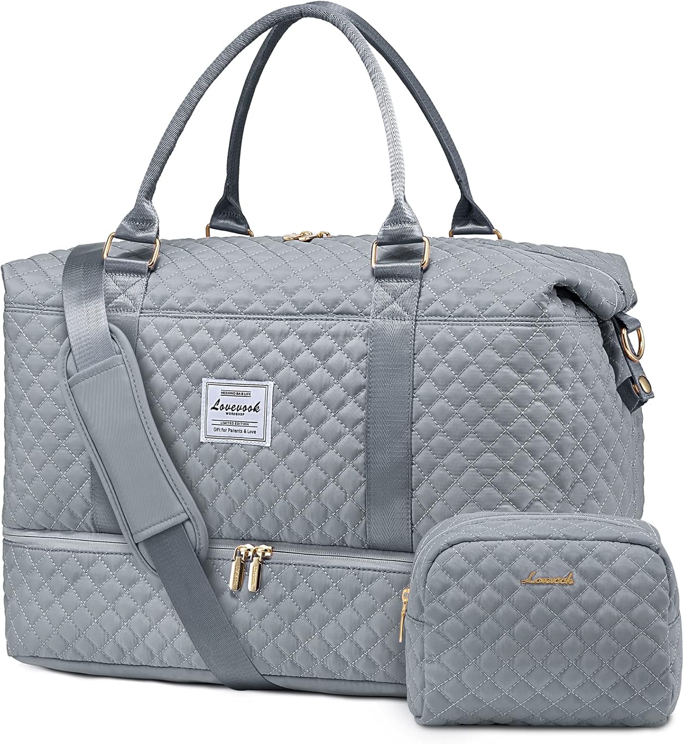 LOVEVOOK Travel Duffle Bag,Weekender Bags for Women with Shoe Compartment,Carry on Overnight Bag with Toiletry Bag,Gym Duffel Bag with Wet Pocket, Hospital Bags for Labor and Delivery